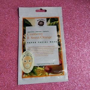 Cranberry & Sweet Orange Paper Facial Mask